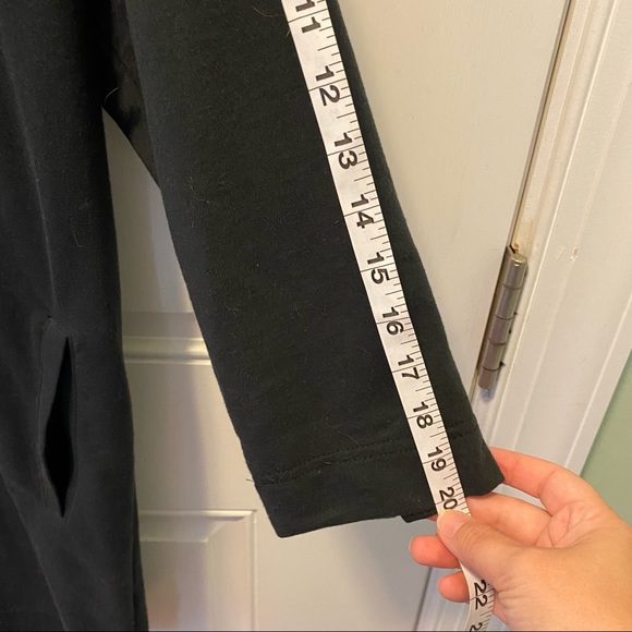 Logan Black 3/4 sleeve sweatshirt dress pockets S - Picture 4 of 7